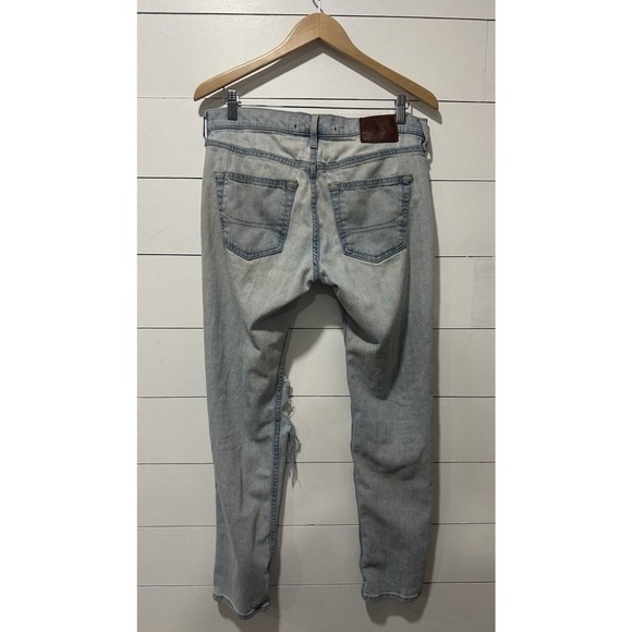 Hollister Men Skinny Ripped Jeans Size 30x32 Light Wash Blue Denim Epic Flex - Picture 7 of 10